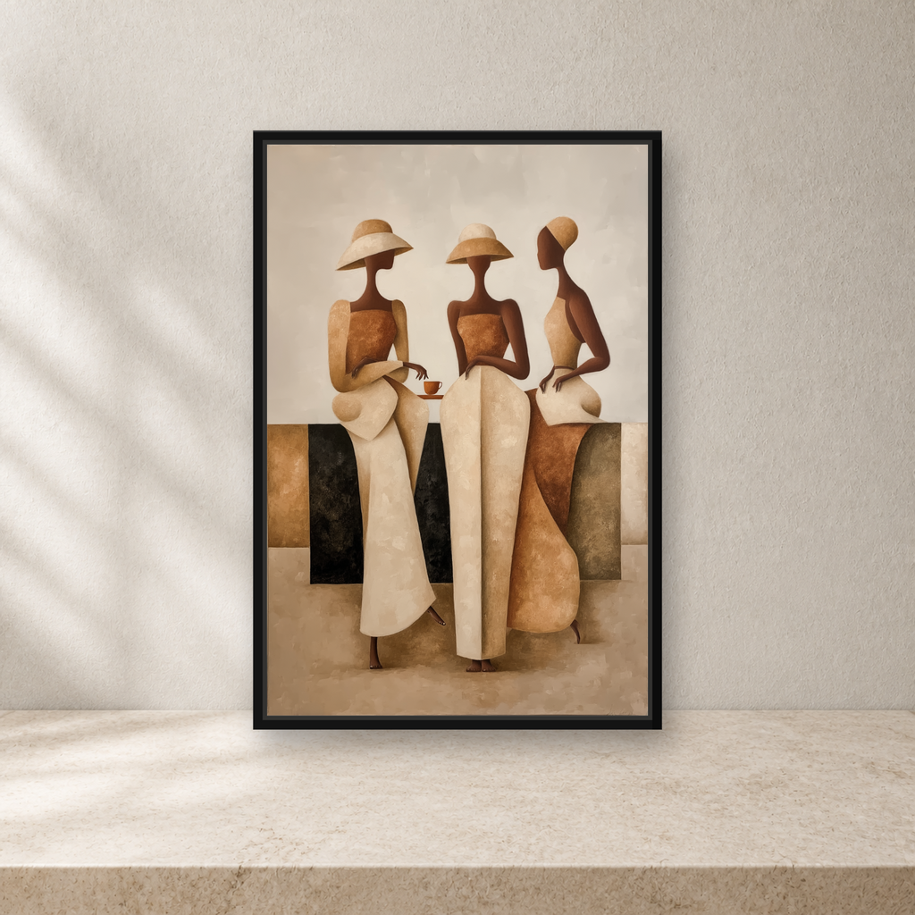 Sisterhood in Neutrals Framed Canvas Wall Art – Elegant Figurative Artwork (Copy)