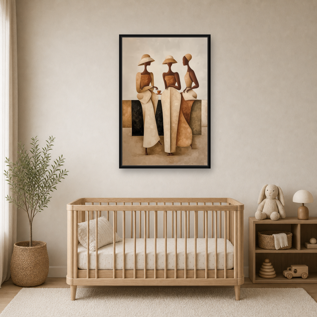 Sisterhood in Neutrals Framed Canvas Wall Art – Elegant Figurative Artwork (Copy)